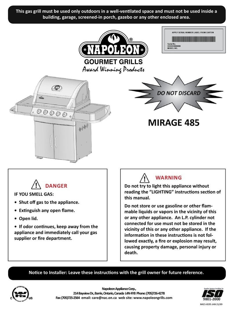 Napoleon MIRAGE 485 User manual