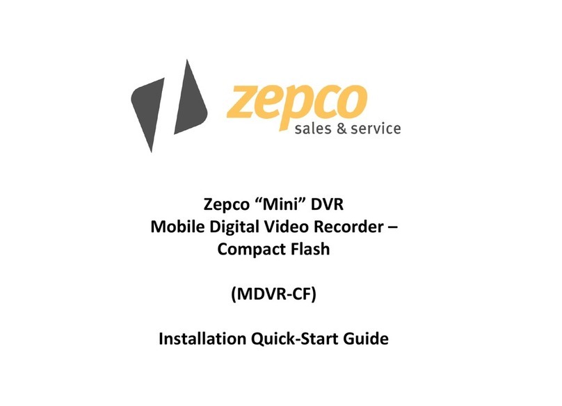 Zepco MDVR?CF Installation & quick start guide