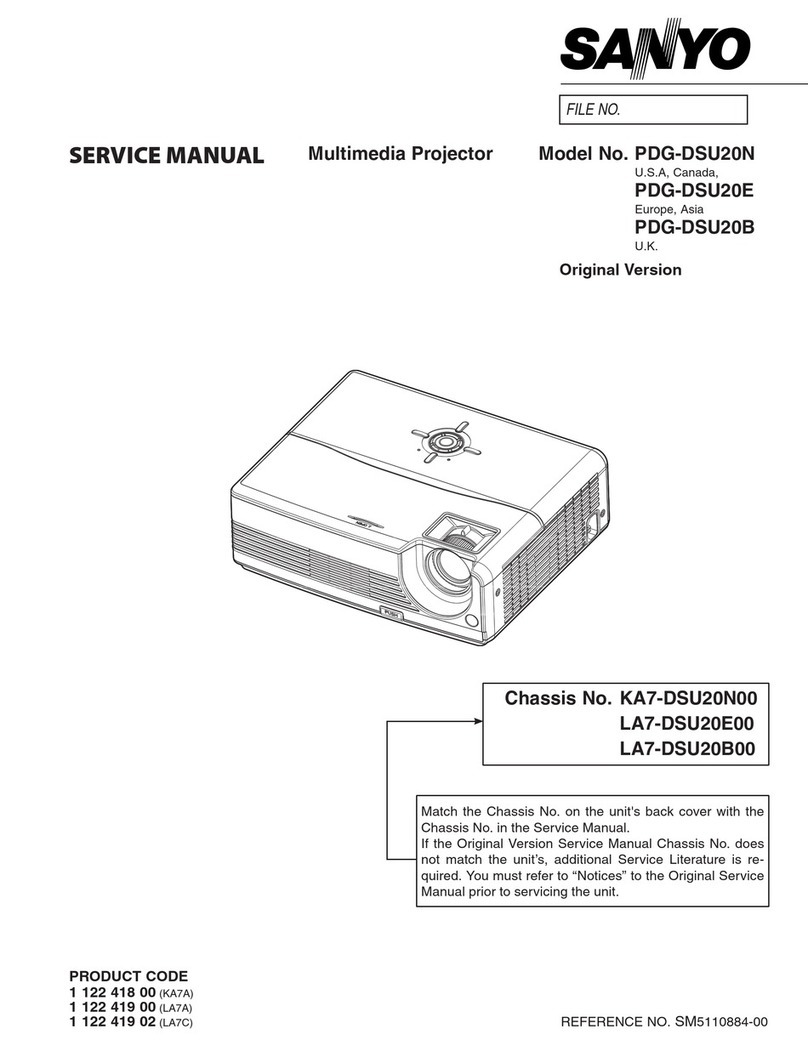 Sanyo PDG-DSU20N - SVGA DLP Projector Service manual
