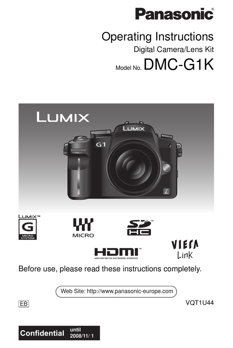 Panasonic DMC-G1K - Lumix Digital Camera operating instructions