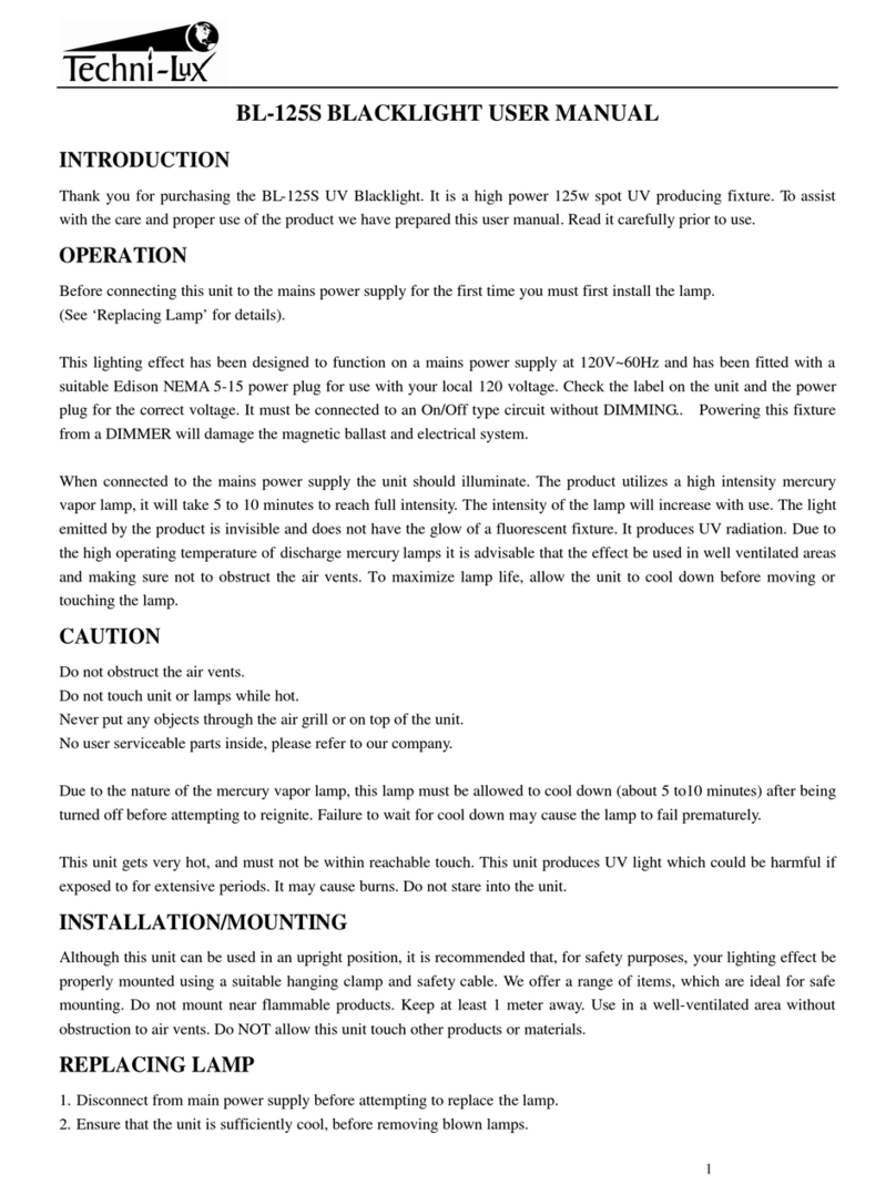 Techni-Lux BL-125S user manual Techni-Lux BL-125S user manual