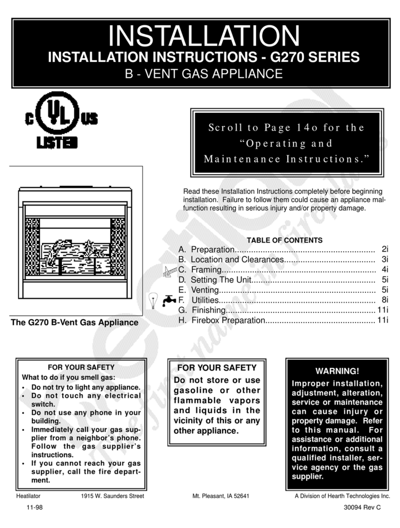Heatilator G270 SERIES B User manual Heatilator G270 SERIES B User manual