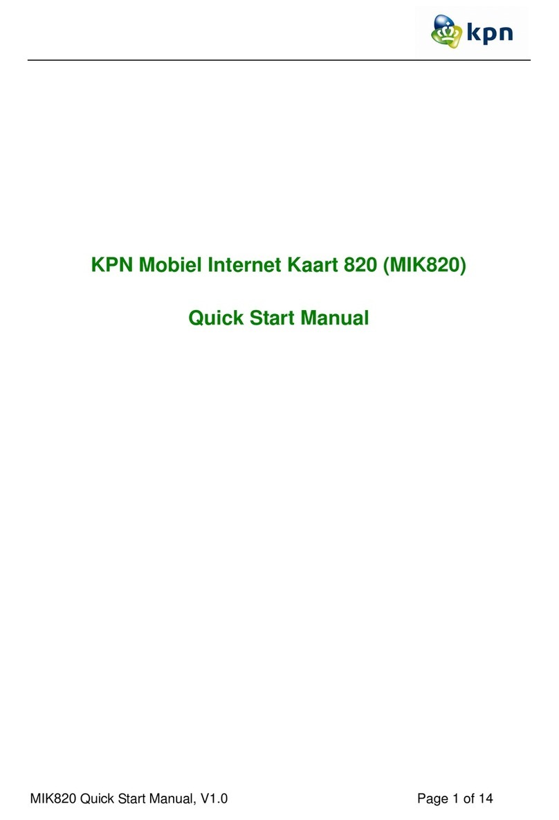 KPN MIK820 Quick start manual