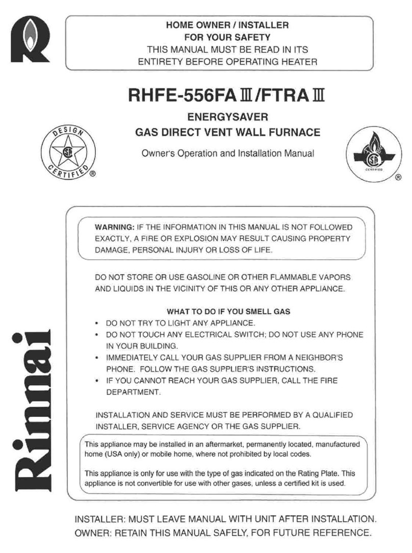 Rinnai RHFE-556FAIII OWNER'S OPERATION AND INSTALLATION MANUAL