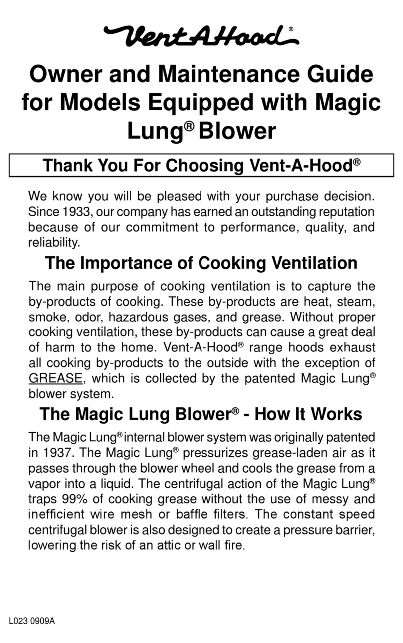 VentAHood Equipped with Magic Lung Blower Owner and maintenance guide