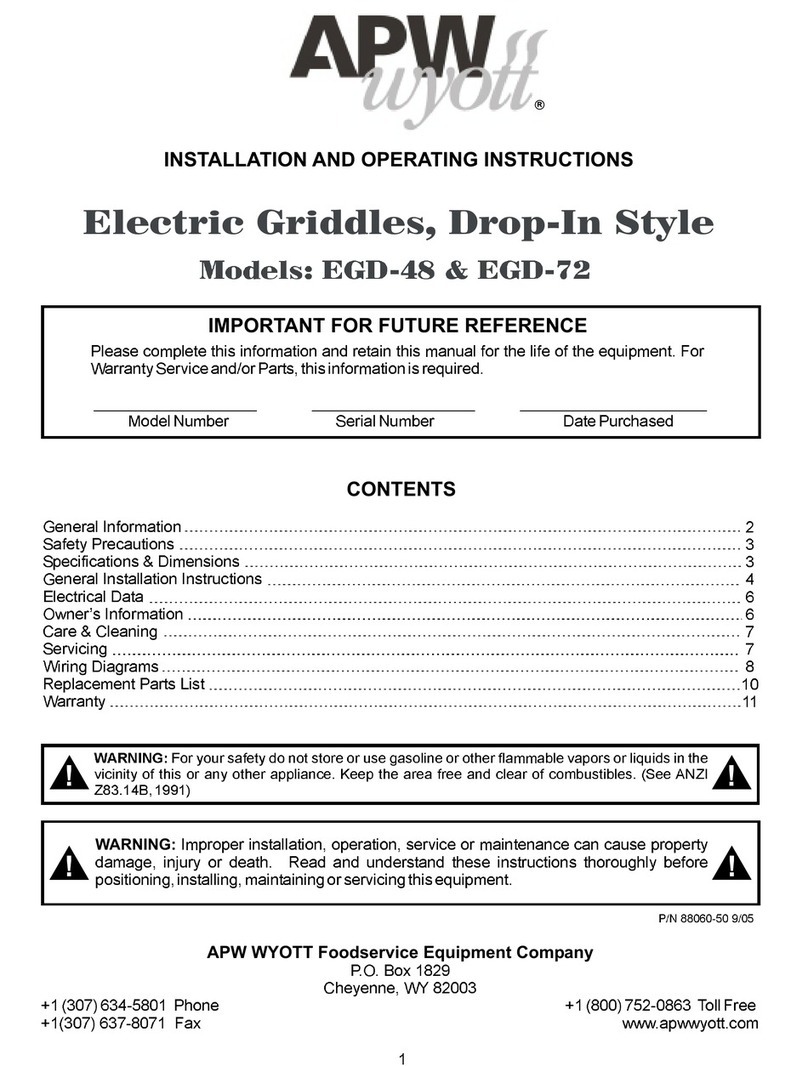APW Wyott EGD-48 User manual