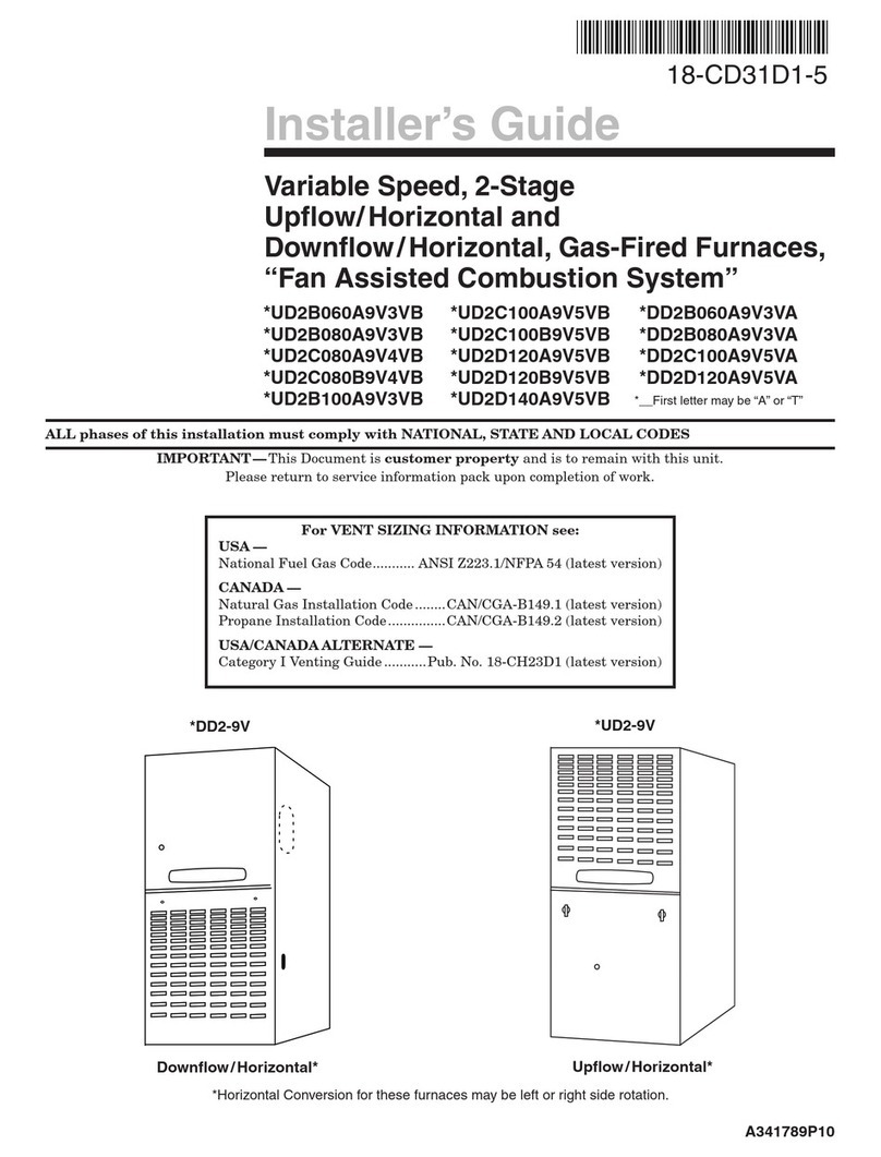 Trane *UD2B060A9V3VB Installer's guide