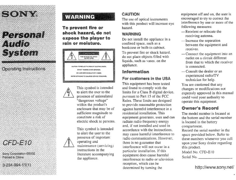 Sony CFD-E10 Marketing User manual