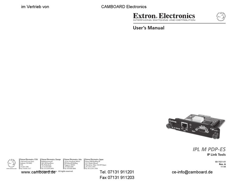Extron electronics IPL M PDP-ES User manual Extron electronics IPL M PDP-ES User manual