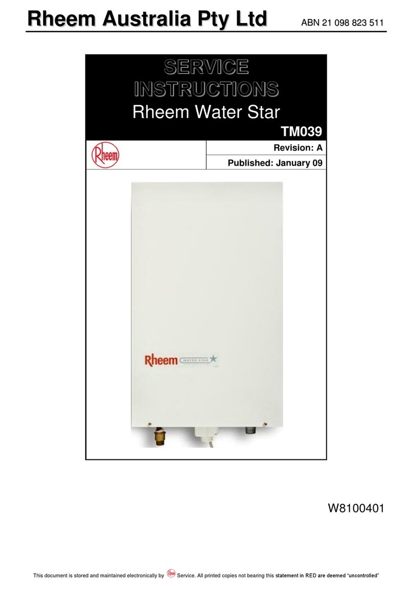 Rheem TM039 Service instructions