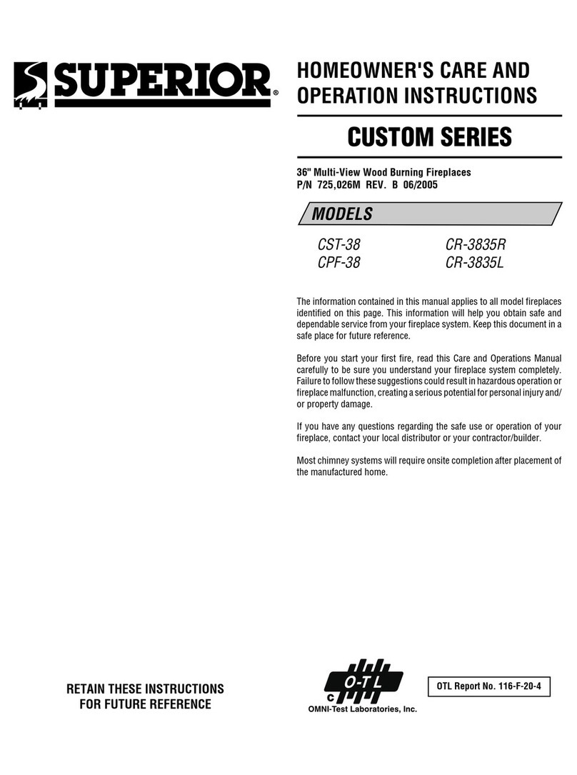Superior CST-38 Homeowner's care and operation instructions
