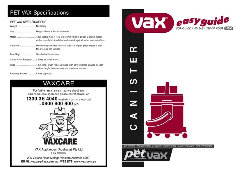 Vax CANISTER Easy guide