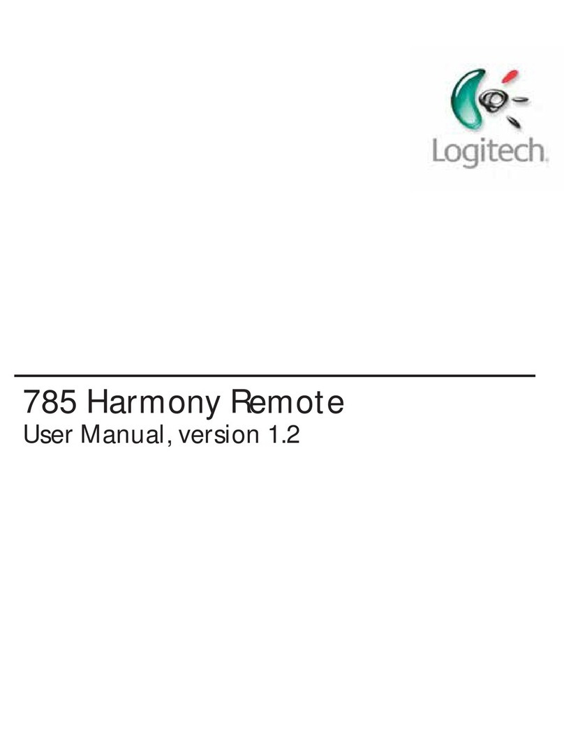 Logitech Harmony 785 User manual Logitech Harmony 785 User manual