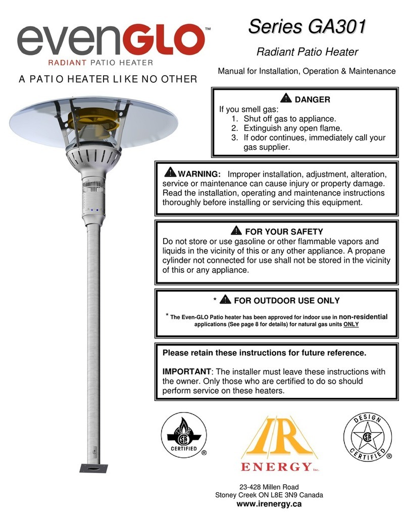 IR Energy Even-GLO GA301 Series Installation, operation  & mainenance manual