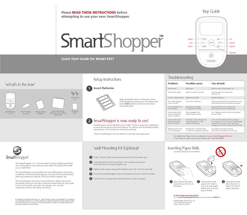 SmartShopper 301 quick start guide
