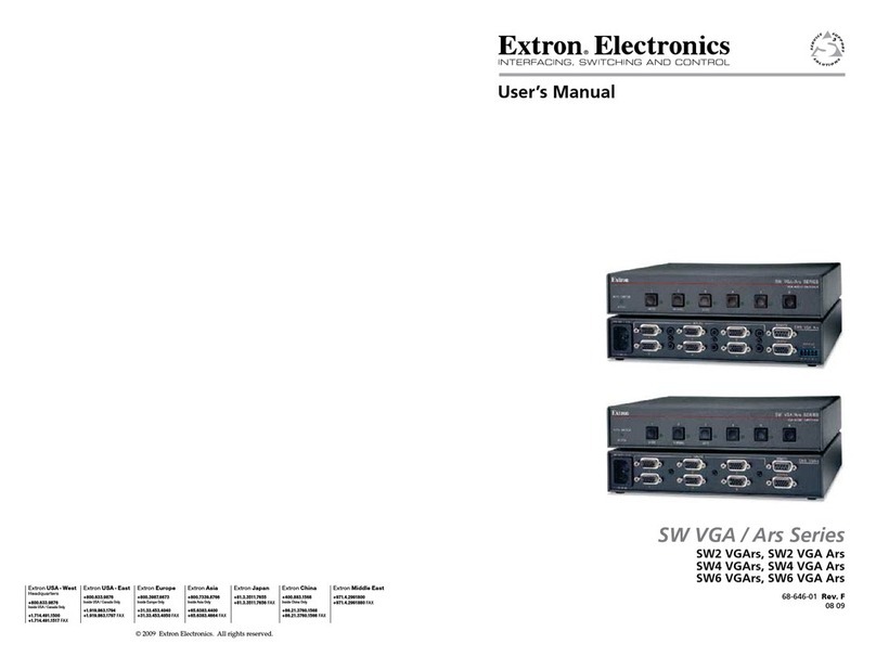 Extron electronics SW2 VGA Ars user manual