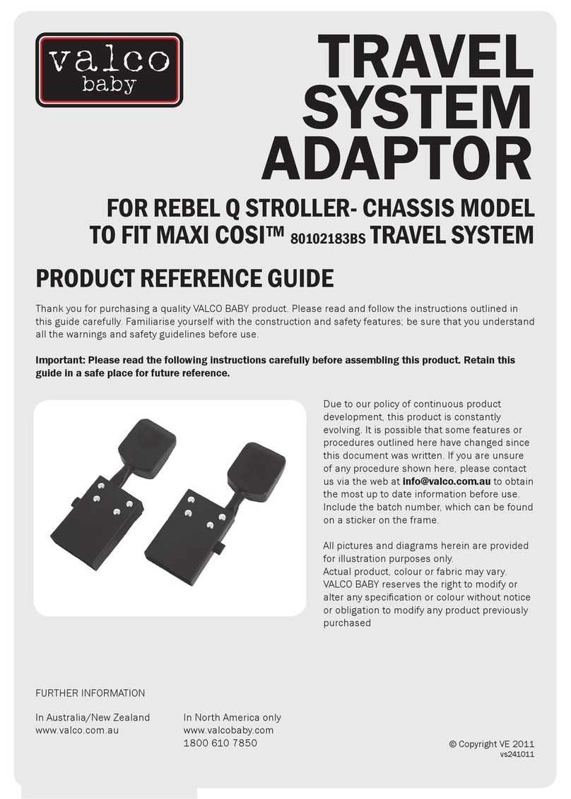 VALCOBABY TRAVEL SYSTEM ADAPTOR Product reference guide