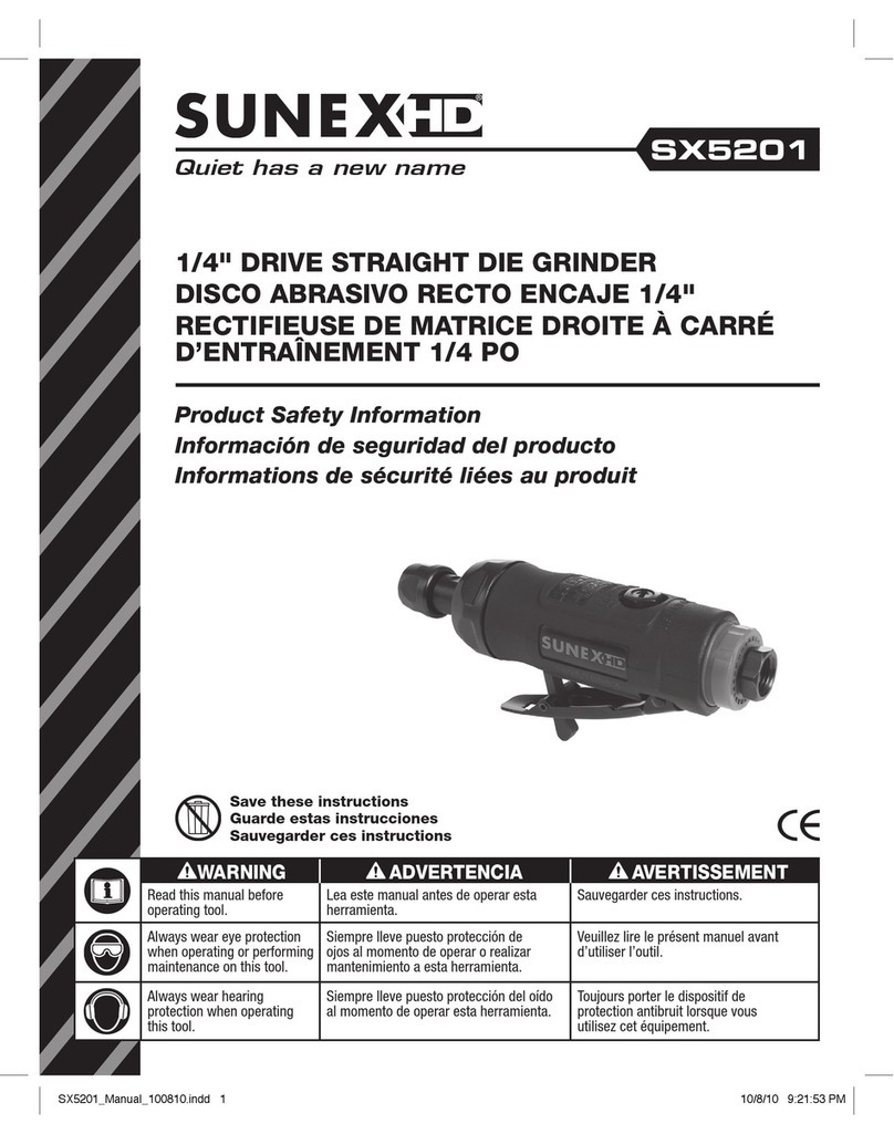 Sunex SX5201 Product safety information