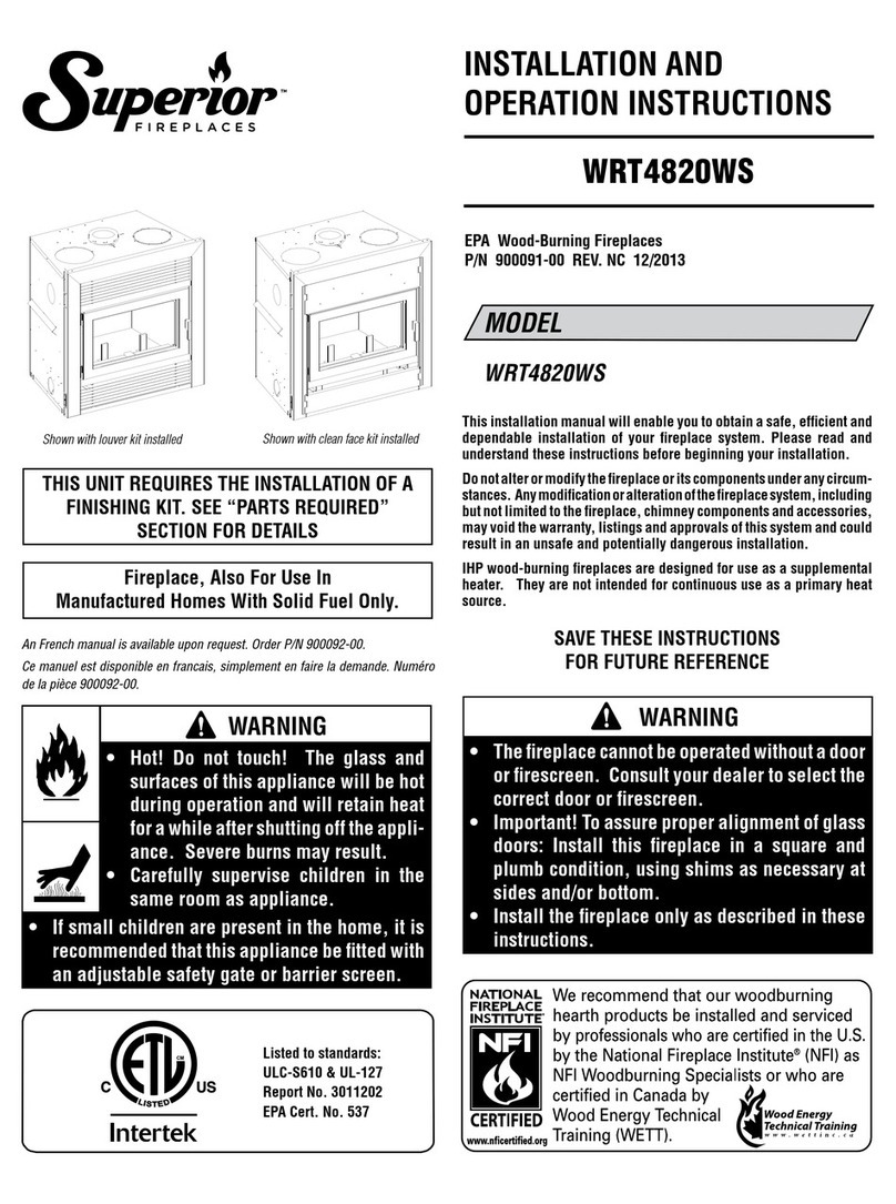 Superior WRT4820WS Installation and operation instructions