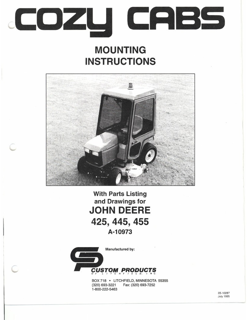 Cozy Cab JOHN DEERE 425 Mounting instructions