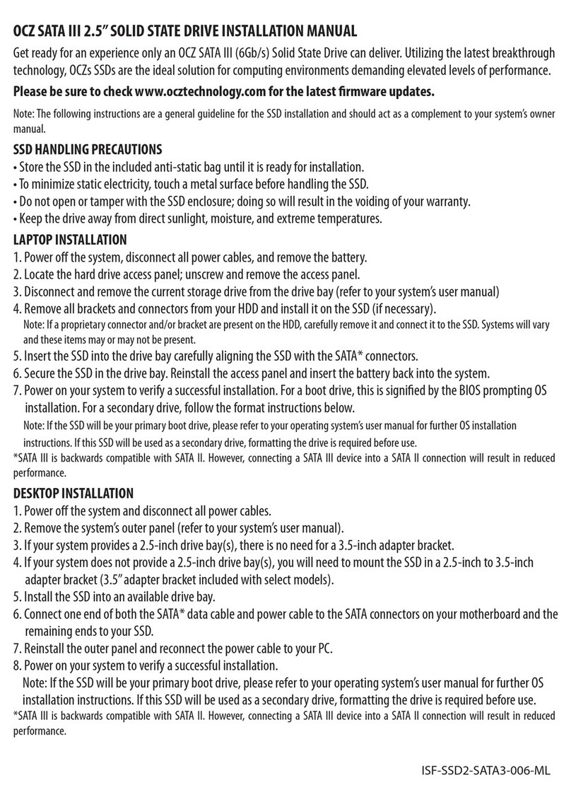 OCZ SATA III 2.5” installation manual