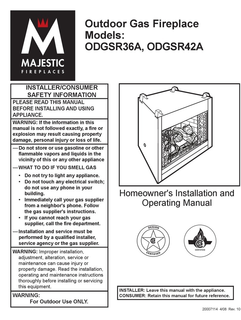 Majestic fireplaces Al Fresco ODGSR36A Mounting instructions