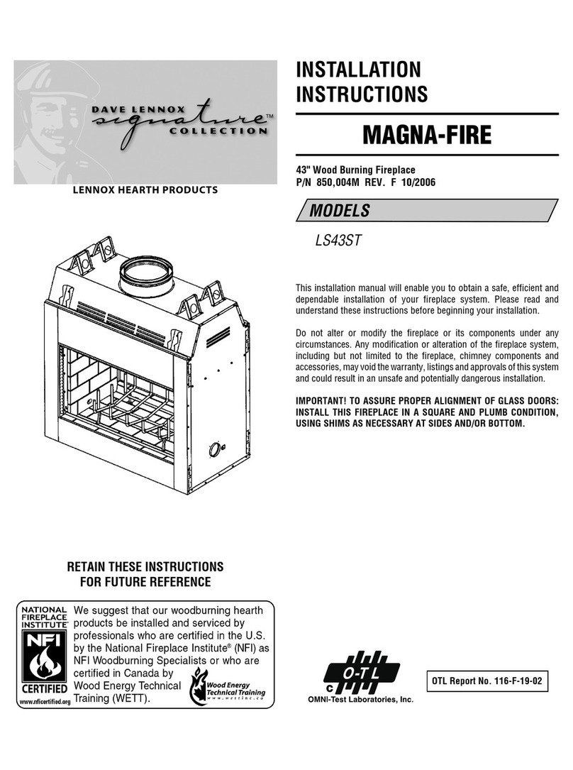 Lennox Hearth Products MAGNA-FIRE LS43ST installation instructions Lennox Hearth Products MAGNA-FIRE LS43ST installation instructions