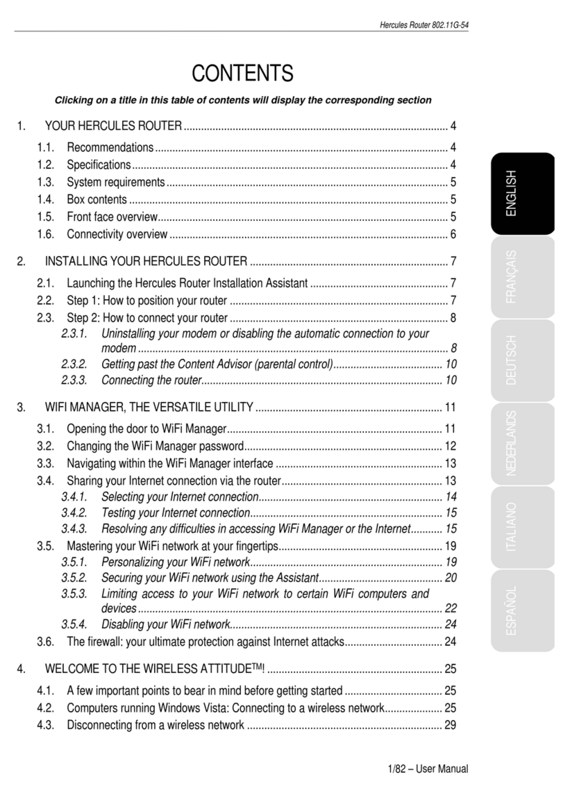 Hercules Router 802.11G-54 User manual