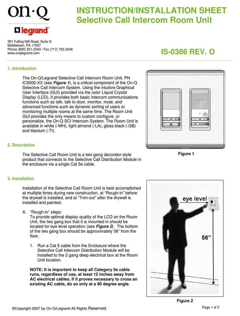 Onq IS-0386 Instruction/installation sheet