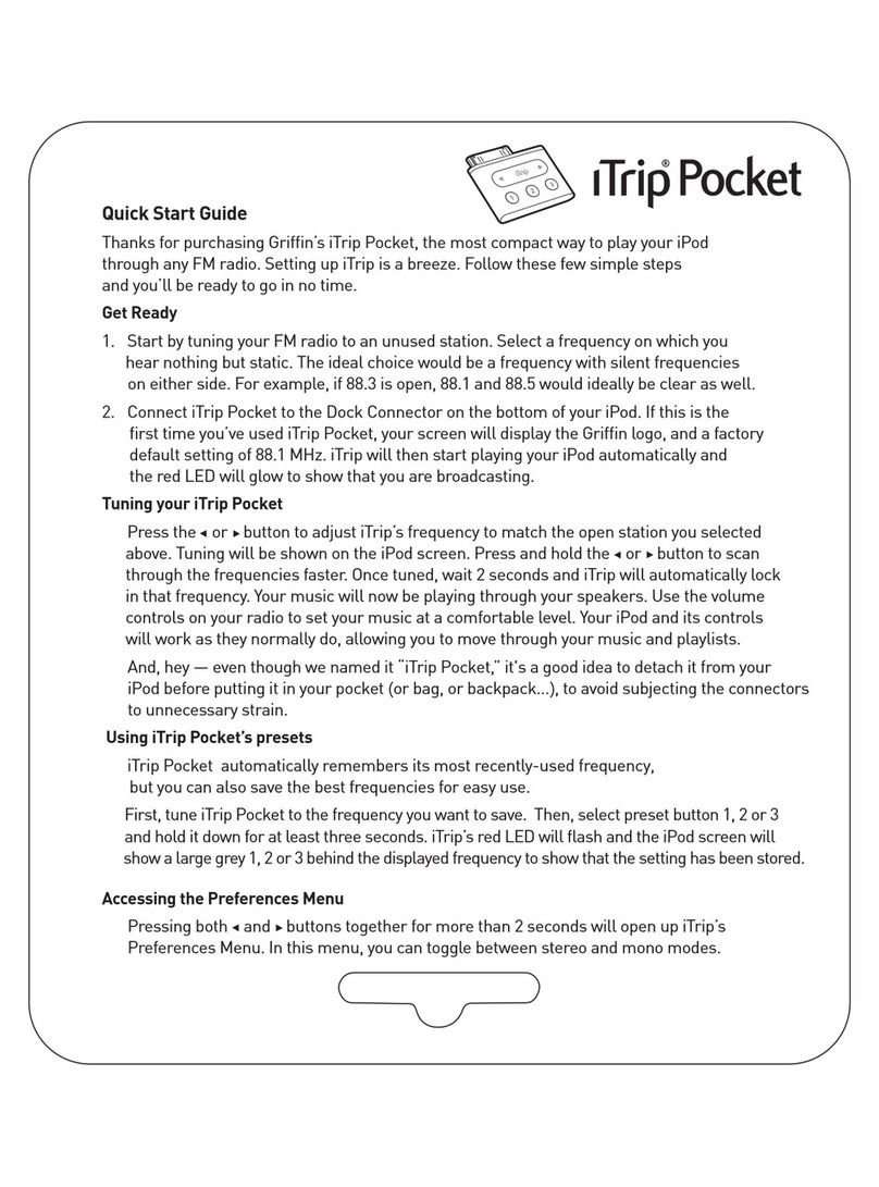 Griffin Technology iTrip Pocket quick start guide