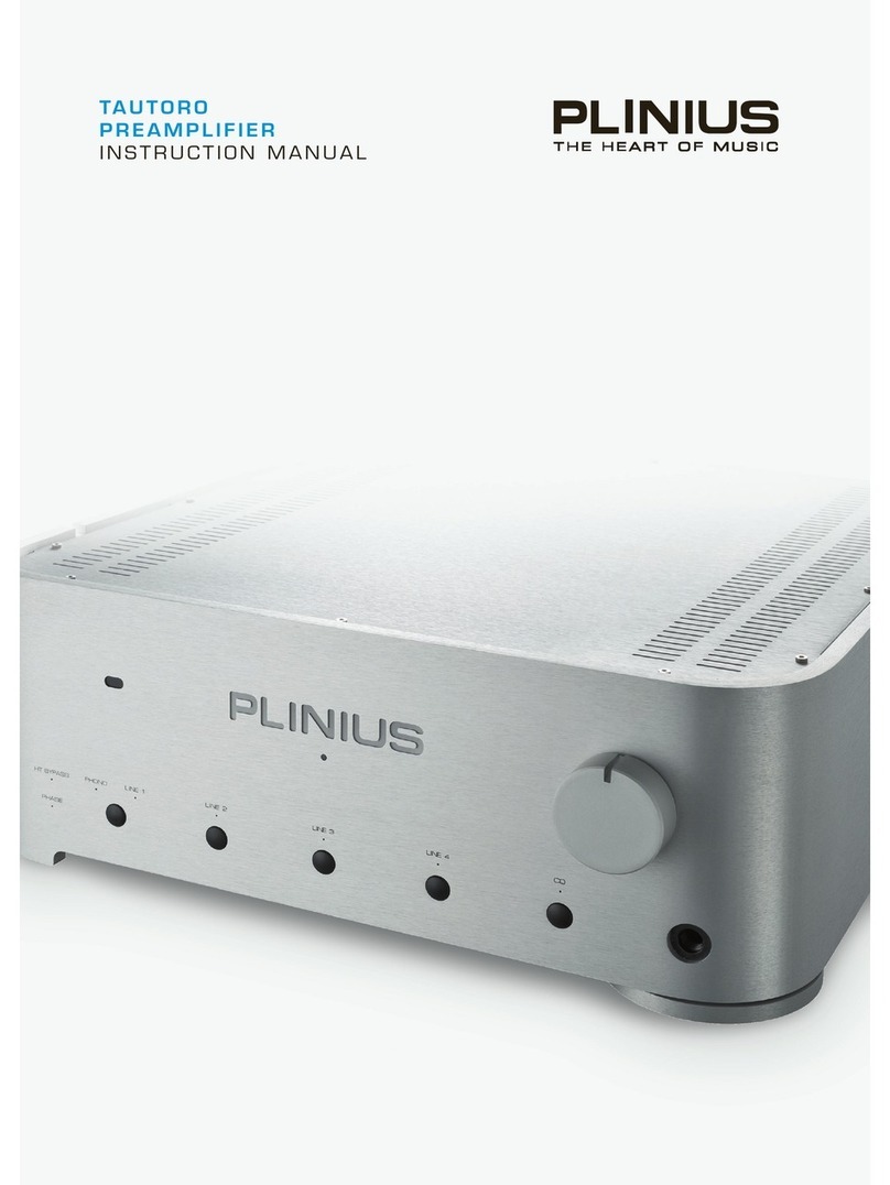 Plinius TAUTORO PREAMPLIFIER User manual