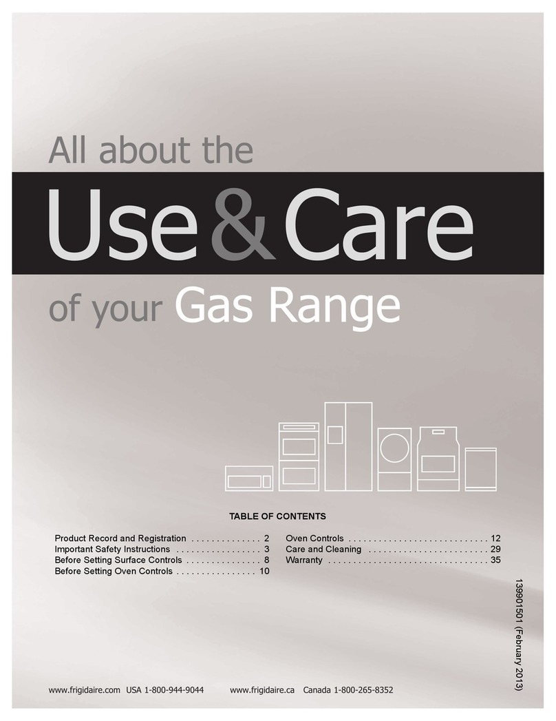 Frigidaire Gas Range Owner's manual