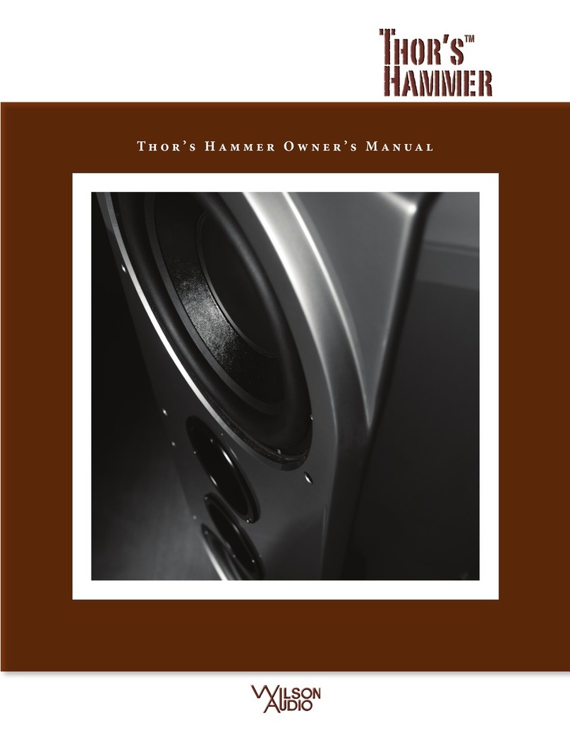 WILSON AUDIO Thor's Hammer owner's manual