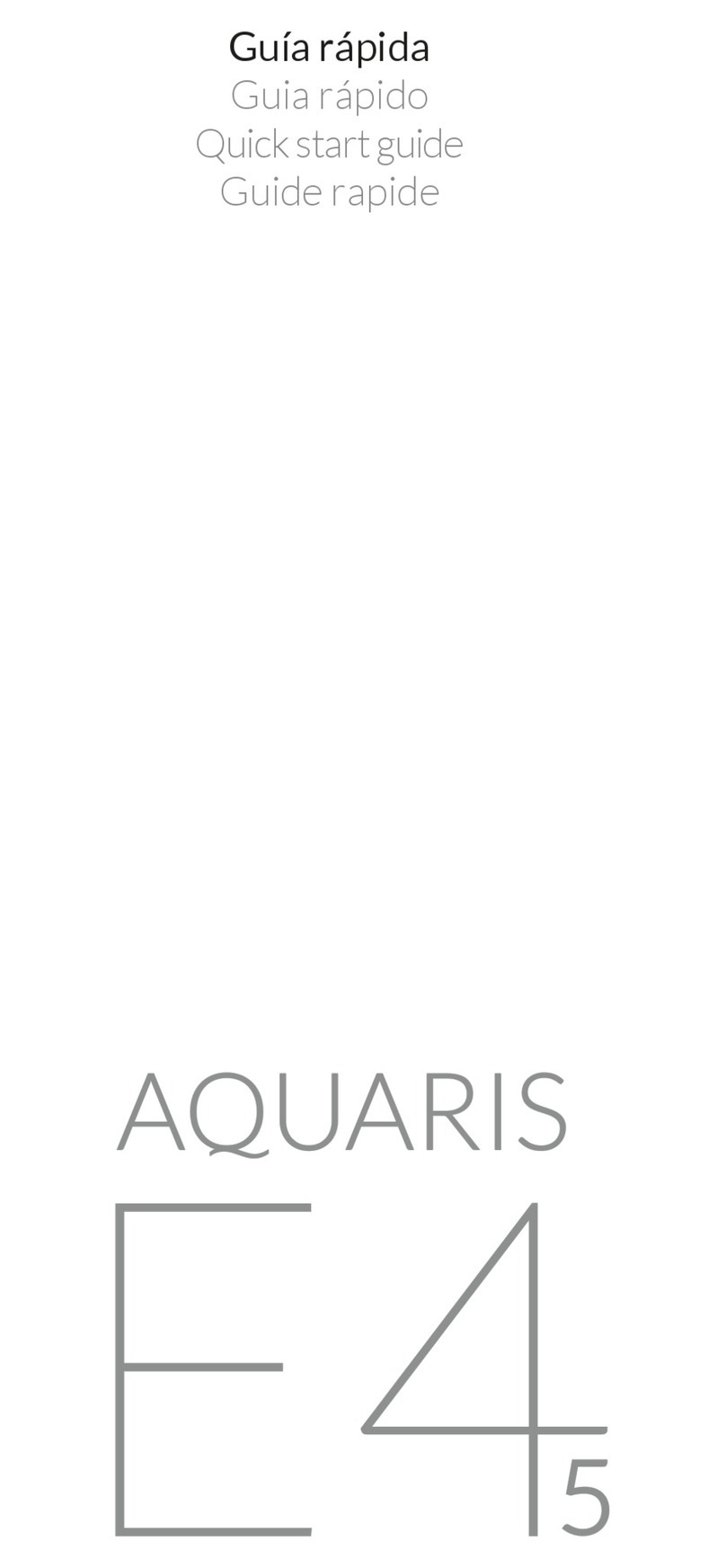bq Aquaris E4 5 quick start guide