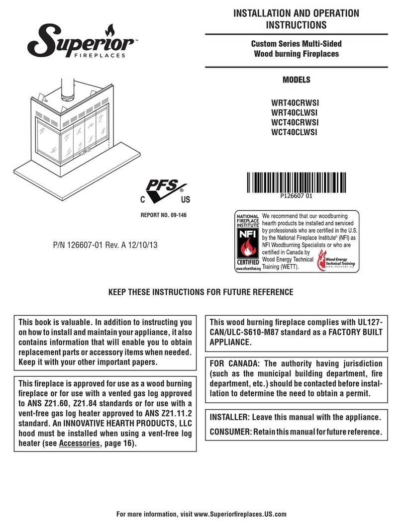 Superior WRT40CRWSI Installation and operation instructions
