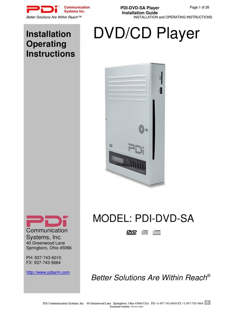 PDi PDI-DVD-SA installation guide