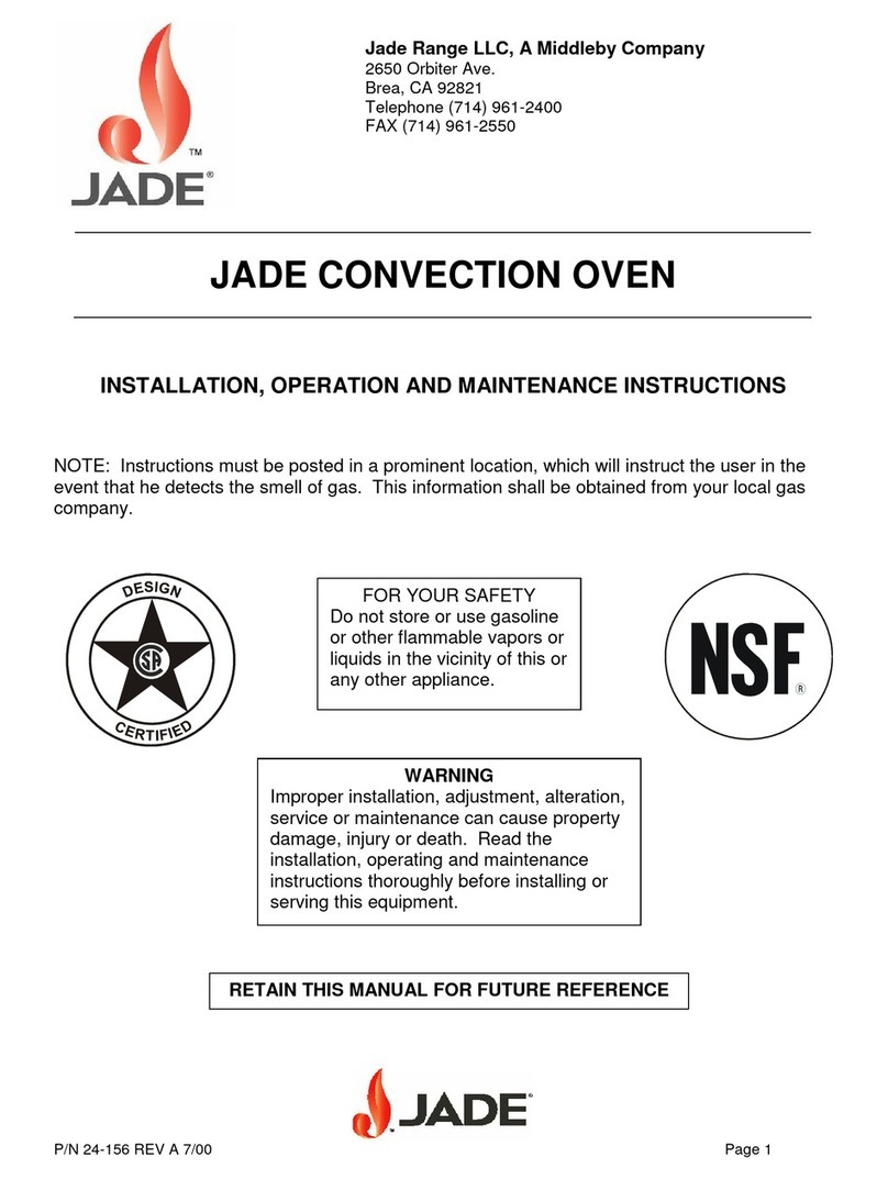 Jade CONVECTION OVEN User manual