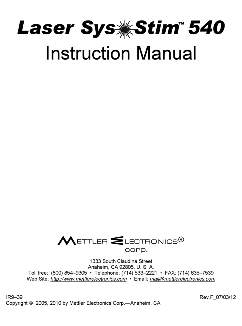 Mettler Electronics Laser Sys Stim 540 instruction manual Mettler Electronics Laser Sys Stim 540 instruction manual