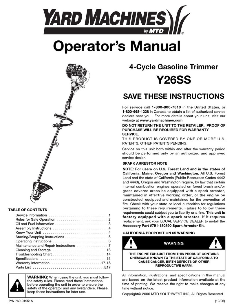 Yard Machines Y26SS User manual