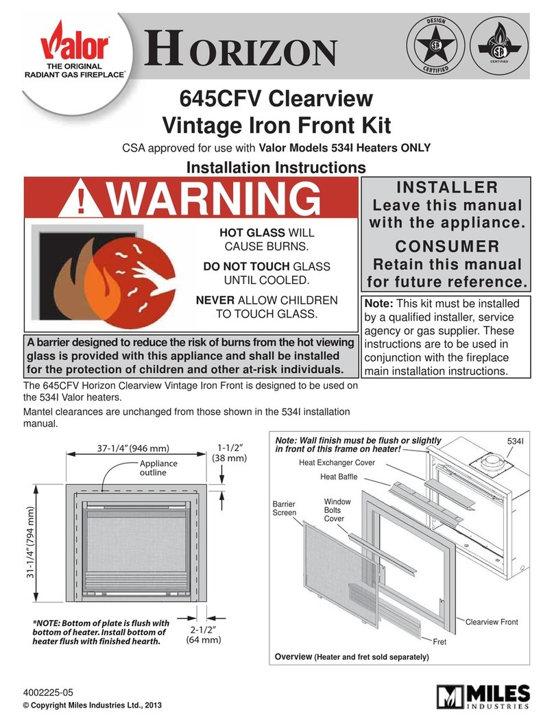 Valor HORIZON 645CFV Clearview installation instructions