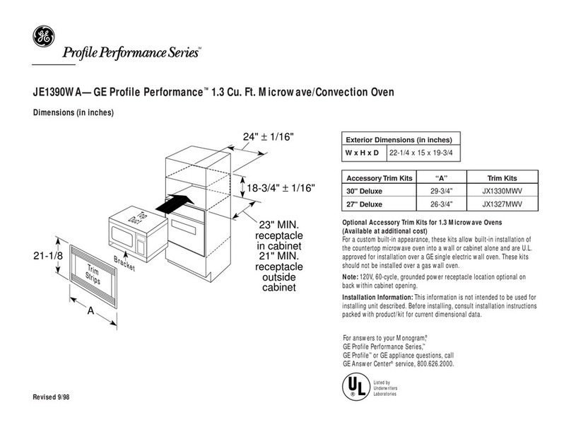GE JE1390WA Parts list manual