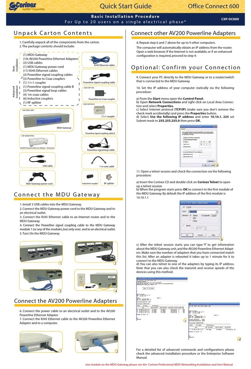 Corinex CXP-OC600 quick start guide
