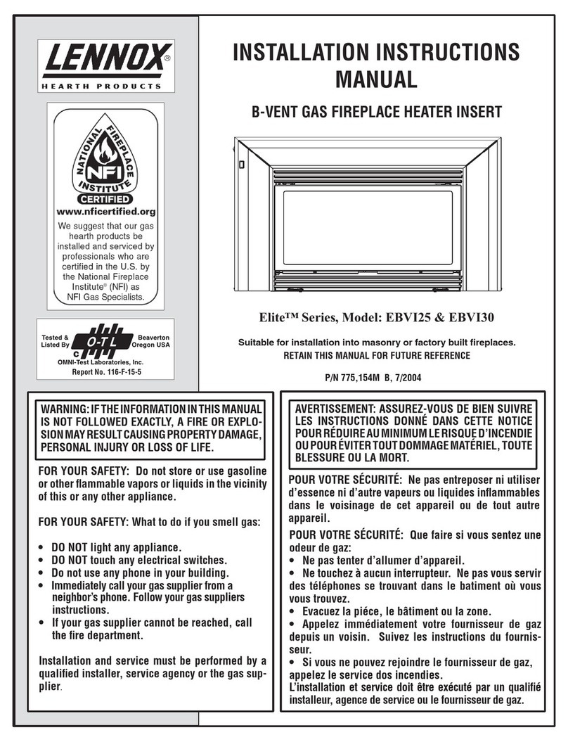 Lennox EVB125 User manual Lennox EVB125 User manual