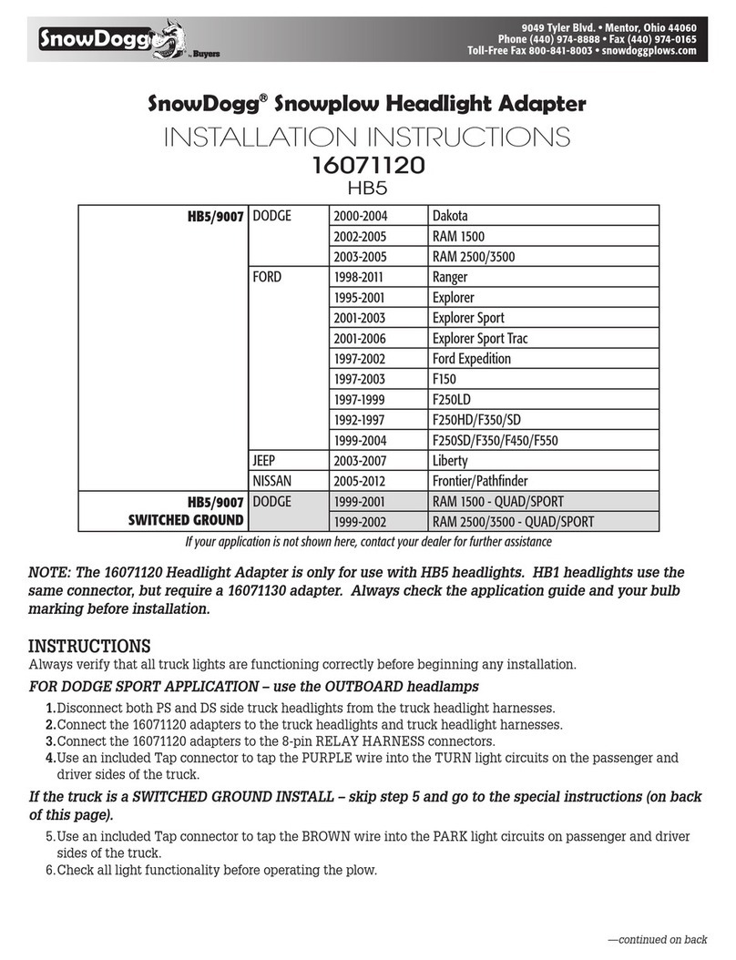 SnowDogg 16071120 installation instructions