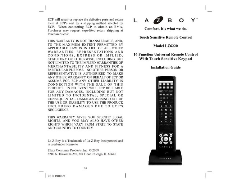 LAZBOY LZ6220 installation guide