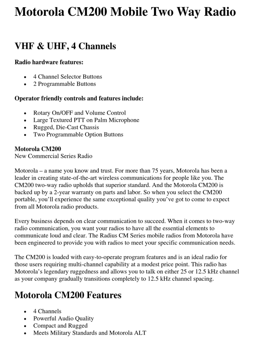 Motorola cm200 Commercial Series Owner's manual