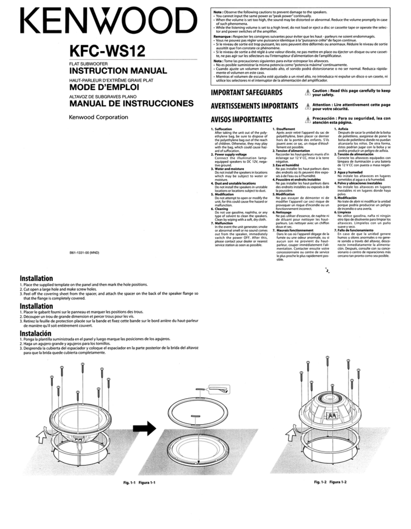Kenwood KFC-WS12 User manual