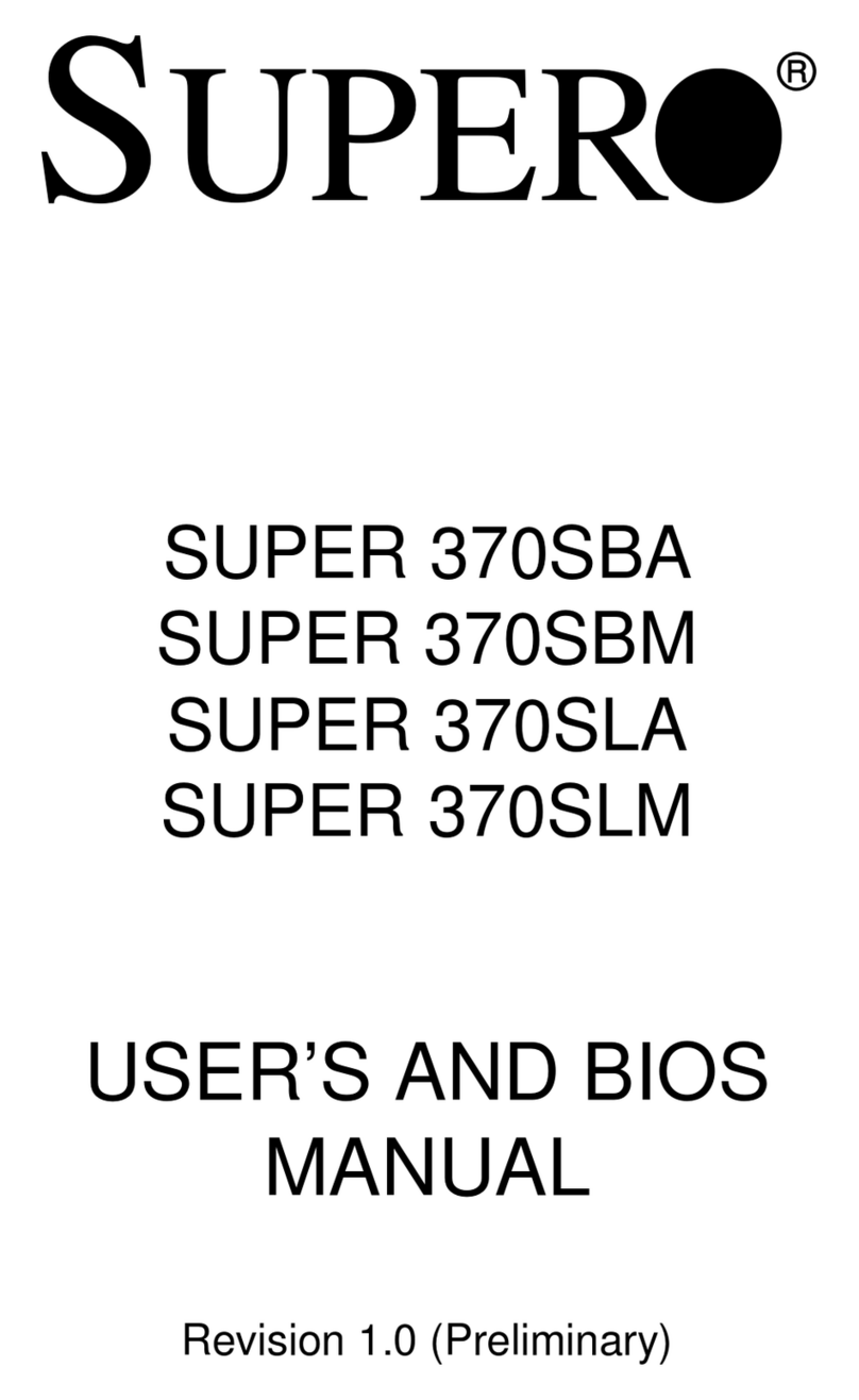 Supero SUPER 370SBA User manual