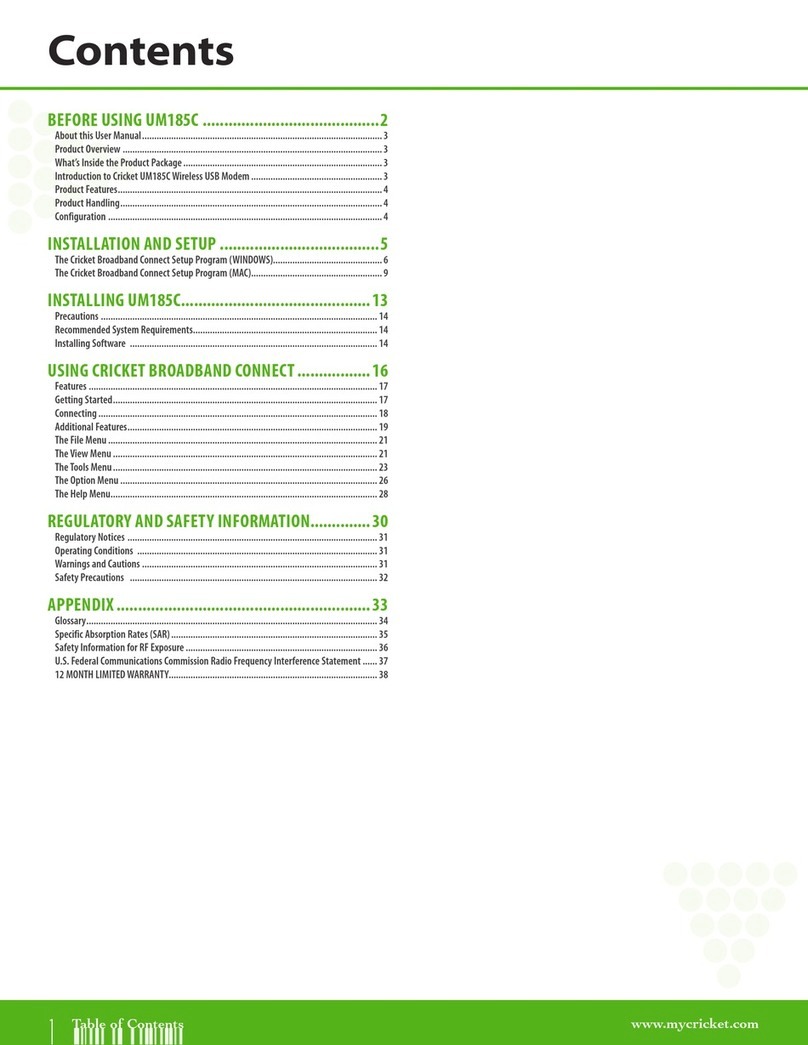 Mycricket UM185C User manual