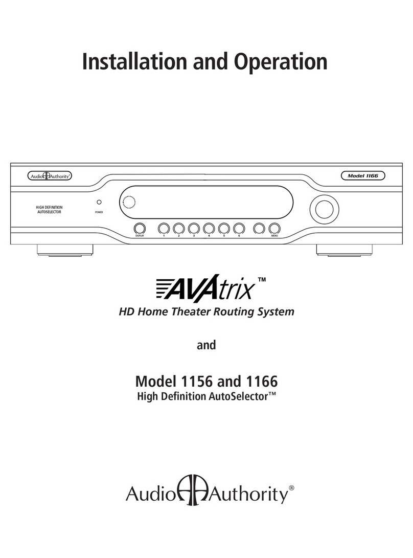 Audio Authority AVAtrix Installation and operation